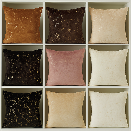 Velvet Marble Plush Throw Pillow – Luxe Decorative Cushion Cover
