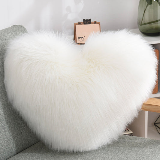 FluffHeart™ Luxe Faux Fur Pillow – Heart Edition